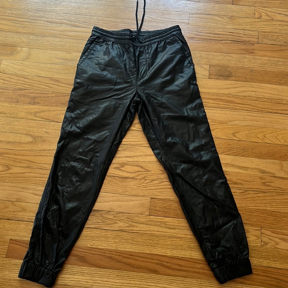 Faux leather joggers